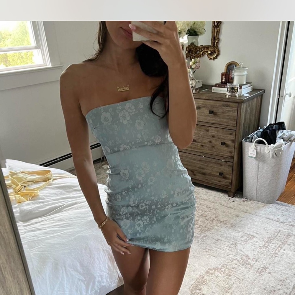 Princess Polly Light Blue Strapless Dress